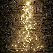abordables Guirlandes lumineuses à brancher-Guirlande lumineuse élégante pour réception de mariage, fête, cascade, guirlande lumineuse à LED, 2 m, 200 LED, vignes, fil de cuivre, décoration d&#039;arbre de Noël, mariage, fête
