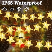 voordelige Vakantie string lichten-solar star lichtslingers 2 pak 12m 50 leds ster 8 verlichtingsmodi fairy lichten waterdicht solar led string lights speelhuisje gazon patio landschap decor lichten voor tuinfeest