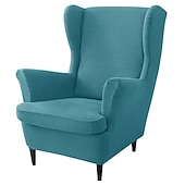cheap Armchair Cover &amp; Armless Chair Cover-Stretch Wingback Chair Cover Burgundy Wing Chair Slipcovers With Seat Cushion Cover Spandex Jacquard Wingback Armchair Covers