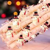 levne Holiday String Světla-Vánoční řetězová světla Santa sněhuláci zvony cukrové světla dekor LED pohádková řetězová světla 3M-30LEDs 2M-20LEDs napájené baterií vánoční stromeček zahradní domácí párty atmosférická dekorace