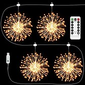 economico Striscie luci USB-luci di stringa di fuochi d&#039;artificio 480 led luci di natale per esterni impermeabile telecomando alimentato tramite usb vacanze in giardino matrimonio festa di natale decorazione della casa