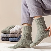 billige hjemmesokker-fleece sokker push for kvinner menn, varme myke fluffy sokker tykk kose sokk vinter jule sokker til kvinner