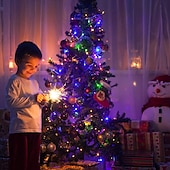 billige Elektrisk støpsel-juleslyngelys utendørs 20m 200leds 8 moduser plugg inn julepynt varme hvite lys fest hage juledekor belysning ac220v 230v 240v eu plugg
