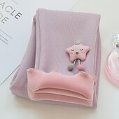 Barn Flickor Fleecefodrade Leggings Tecknat Aktiv Rynkad Skola Bomull 3-7 år Höst Svart Rodnande Rosa Purpur billiga Underdelar-Barn Flickor Fleecefodrade Leggings Tecknat Aktiv Rynkad Skola Bomull 3-7 år Höst Svart Rodnande Rosa Purpur