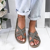 abordables Sandales Décontractées-sandales marron pour femmes avec bretelles croisées et détails de coutures pour l&#039;été et les tenues décontractées