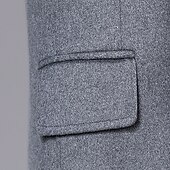 billiga Trenchcoat för män-Herr Vinterkappa Rock Trenchcoat Kontor &amp; Karriär Dagliga kläder Vinter Ylle Håller värmen Tvättbar Ytterkläder Kläder Mode Uppvärmning Solid färg Flera fickor Nedvikt Enkelknäppt