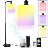 cheap Table&amp;Floor Lamp-LED Floor Lamp with Suspended Frosted Glass Lampshade and Unique Intelligent or Dual Color LED Bulb Suitable for High Pole Lamp in Bedroom Living Room and Office AC220V AC110V