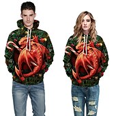 abordables Sudaderas y sudaderas con capucha divertidas-Dinosaurio Suéter de navidad Sudadera Pullover Sudadera con capucha navideña divertida Impresión 3D Hombre Mujer Navidad Carnaval Mascarada Nochebuena Navidad Adultos Fiesta Navidad Cima