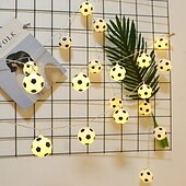billige USB-drevet-ledet fotballstrengelys euro cup 3m 1,5m batteri eller usb-drift verdensmesterskap diy fotball fairy lights bar ktv club party barnerom dekorasjon