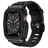 זול להקות Apple Watch-מגן צבאי מותאם ל רצועת השעון של Apple Watch מתכוונן נושם סיליקוןריצה רצועת שעון חלופית ל Series 6 / SE / 5/4 44mm Apple Watch Series 8 Apple Watch סדרה 1