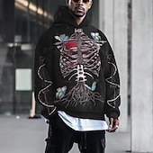 cheap Horror-Punk Gothic Skeleton Skull Hoodie Skull Front Pocket Graphic For Couple&#039;s Men&#039;s Women&#039;s Adults&#039; Masquerade 3D Print Casual Daily