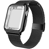 billige Apple Watch-bånd-Milanesisk rem Kompatibel med Apple Watch-klokkereim med Case Magnetisk lås Rustfritt stål Erstatningsklokkerem til Series 8 7 6 5 4 3 2 1 SE 49 mm 45 mm 44 mm 42 mm 41 mm 40 mm 38 mm Sreies Ultra SE