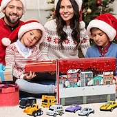 olcso Adventi naptár-karácsonyi adventi naptár 2024, karácsonyi visszaszámláló naptár rejtélyes doboz 24db ötvözött tűzoltóautó autómérnöki jármű gyerekeknek