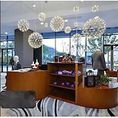 baratos Design de Globo-30 cm led pingente de luz led fogos de artifício e bola de faísca luminária de suspensão de teto globo de metal acabamentos pintados 110-120v 220-240v