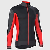 economico Maglie da uomo-Per uomo Maglia da Ciclismo Blocco di colori Manica Lunga Bicicletta Maglia Top con 3 tasche posteriori Mountain Bike MTB Ciclismo su strada Asciugatura Rapida Strisce Riflettenti Tasca Posteriore