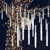 economico Plug in elettrico-3 pack luci della stringa della pioggia della pioggia di meteore all&#039;aperto 50cm 100-240v 24 tubi luci della stringa del led impermeabili per la decorazione della festa nuziale di natale per gli alberi di natale decorazione di halloween matrimonio di fest