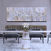 abordables Pinturas florales/botánicas-Pintura al óleo hecha a mano lienzo arte de la pared decoración espátula pintura clásica flor de ciruelo blanco para decoración del hogar enrollado sin marco pintura sin estirar
