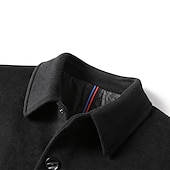 preiswerte Herren-Blazer &amp; -Anzüge-Herren Wintermantel Wollmantel Mantel Urlaub Geschäft Winter Wolle warm Draussen Oberbekleidung Bekleidung Modisch Warm-Ups Einfarbig Tasche Kargen Einreihiger Verschluss