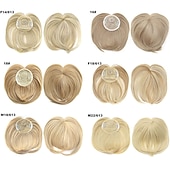 cheap Bangs-White Hair Extensions for Women Invisible Toupee Thinning Hair Extensions Wig Hairpiece Thick Top Hair Pieces