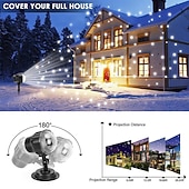 お買い得  クリスマスギフトライト-クリスマススノープロジェクションライトリモートコントロール低電圧プラグクリスマス雰囲気装飾ランプEU UK US AUプラグ