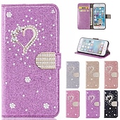 halpa Samsung-kotelot-puhelin Etui Käyttötarkoitus Samsung Galaxy S24 S23 S22 S21 S20 Plus Ultra A55 A35 A25 A15 5G A14 A34 A73 A32 A52 Huomautus 20 10 S25 Ultra Lompakkokorttikotelo Tuella Bling Paljetti Sydän Kimmeltäv