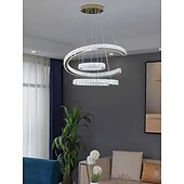 رخيصةأون نجف-3-ring led عاكسة للضوء pandent ضوء كريستال تصميم دائرة الثريا الفولاذ المقاوم للصدأ طبقات النمط الفني النمط الرسمي مطلي بالكهرباء الفنية led 110-240v