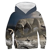 abordables Animaux 3D pour Garçon-Enfants Garçon Sweat à capuche Dinosaure manche longue Automne Hiver Mode Frais Coton Casual