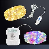 billiga USB-strålkastare-led fairy string lights 5m 10m batteri/usb-styrd fjärrkontroll timer blinkande string lights 8 lägen firefly lights