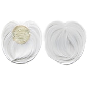 cheap Bangs-White Hair Extensions for Women Invisible Toupee Thinning Hair Extensions Wig Hairpiece Thick Top Hair Pieces