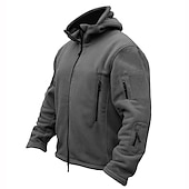 billiga Herrjackor och -rockar-herr varm militär taktisk jacka sport fleece huva jacka vinter äventyr jacka rockar utomhus vindtät flera fickor lätt jacka med hel dragkedja trenchcoat topp camping jakt fiske