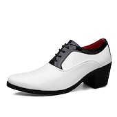 cheap Semi-Formal-Men&#039;s Oxfords Dress Shoes Christmas Party Collections Casual British Wedding Party &amp; Evening PU Black Red White Color Block Winter Fall