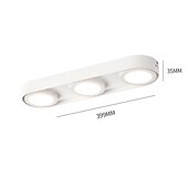 economico Lampade da soffitto con dimmer-plafoniere dimmerabili 24,5 cm barra luminosa a soffitto a 3 luci da incasso a led 500lm 5w lampada semplice per camera da letto corridoio cucina galleria aree soffitti bassi nero bianco