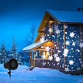 tanie Oświetlenie świąteczne-Snowflake lampa projektora oświetlenie świąteczne o wysokiej jasności wtyczka niskiego napięcia pilot boże narodzenie wewnątrz i na zewnątrz atmosfera dekoracyjna lampa projektora