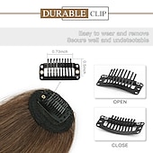 cheap Bangs-Bangs Hair Clip in Bangs Hair Wispy Bangs Clip on Fringe Bangs for Women Air Bangs Flat Neat Bangs with Temples Hairpieces for Daily Wear