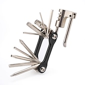 abordables Vélos et composants-Kit d&#039;outils de réparation de vélo multifonction 12 en 1 - tournevis à fente, tournevis cruciforme, clé hexagonale, disjoncteur de chaîne universel, clé à rayons, avec 1 levier pour pneu de vélo