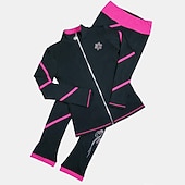 preiswerte Eiskunstlauf Trainingsoutfit-Eiskunstlauf-Jackett und -Hose Damen Mädchen Eislaufen Hosen / Regenhose Shirt Weiß Rosa Blau Glitzer Vlies Spandex Hochelastisch Ausbildung Wettbewerb Eiskunstlaufkleidung warm Kristalle Langarm
