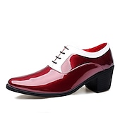 cheap Semi-Formal-Men&#039;s Oxfords Dress Shoes Christmas Party Collections Casual British Wedding Party &amp; Evening PU Black Red White Color Block Winter Fall