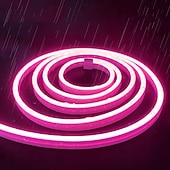 economico Luci intelligenti-Striscia luminosa al neon a LED da 2 m e 6,56 piedi flessibile USB con temperatura di colore bianco caldo rosa giallo verde rosso impermeabile IP65 per decorazioni natalizie per interni ed esterni