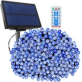 olcso Napelemes-led napelemes karácsonyi füzér lámpák kültéri vízálló 100m 334,5ft 1000led/50m 171ft 500 led napelemes karácsonyi lámpák távirányítóval8 mód vízálló terasz lámpák karácsonyfához terasz udvar kerti
