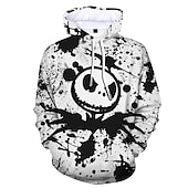 levne Mikiny s kapucí-Jack Skellington Kapuce Animák Manga Anime 3D Přední kapsa Grafika Pro Pro páry Pánské Dámské Dospělé 3D tisk Běžné / Denní