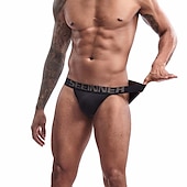voordelige Herenslips Ondergoed-Voor heren 1 pak Basic slipje Slip Afdrukken Katoen Antibacterieel Waterdicht Brief Medium Taille Zwart Wit