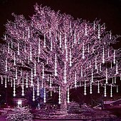 halpa Sähkökäyttöinen-2 kpl meteorisuihku sade led merkkijono 30cm 11,8 tuumaa 16 putkea 384 lediä putoava sadepisara jääpuikko joulukuusi hääkeiju valo katu loma koristelu