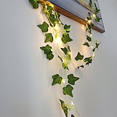 ieftine Acumulatoare-plante artificiale led snur de lumina 2m 20leds lumini de zâne creeper frunză verde Crăciun acasă nuntă în aer liber iedera viță de vie lampă decorare bricolaj suspendat grădină curte curte (fără