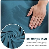 cheap Armchair Cover &amp; Armless Chair Cover-Wingback Chair Cover Velvet Grey Sofa Chair Slipcover For Bar Coffe Patio Garden Washable Removable Party Home Hotel
