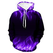 abordables Sweats à capuche pour hommes-Homme Graphic Flamme Sweat à capuche Sweats à Capuche Sweat-shirt Sweat à capuche manche longue Sweat à capuche Vacances 3D effet Casual Noir Jaune Designer