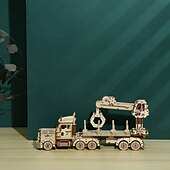 abordables Puzzles-Puzzles en bois 3d bricolage modèle camion grue puzzle jouet cadeau pour adultes et adolescents festival/cadeau d&#039;anniversaire