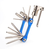 abordables Vélos et composants-Kit d&#039;outils de réparation de vélo multifonction 12 en 1 - tournevis à fente, tournevis cruciforme, clé hexagonale, disjoncteur de chaîne universel, clé à rayons, avec 1 levier pour pneu de vélo