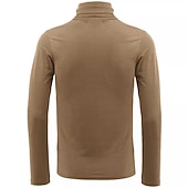 billiga grundläggande t-shirts-Herr Långärmad tröja Långärmad Polokrage Vår &amp; Höst Semester Helgen Vin Mörkgrå Svart Topp t-shirt för män