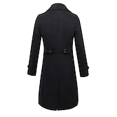 billiga Trenchcoat för män-Vinterkappa Rock Peacoat Trenchcoat Företag Ledigt Höst Vinter 95% polyester 5% bomull Ytterkläder Kläder Hakslag