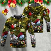 abordables Tenue de scène de Noël-sweat à capuche de Noël sweat à capuche pour homme sweat à capuche pour homme sweat à capuche vert bleu violet imprimés graphiques à capuche imprimé moche quotidien sports imprimé 3D streetwear